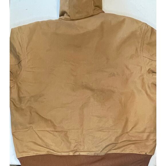 Carhartt J140 Duck Active Jacket XL Reg Distressed Workwear Flannel Lined Hoodie - Picture 12 of 12